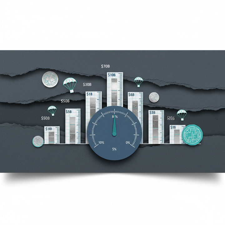 DeFi TVL growth visualization with interconnected protocol nodes and lending flow charts