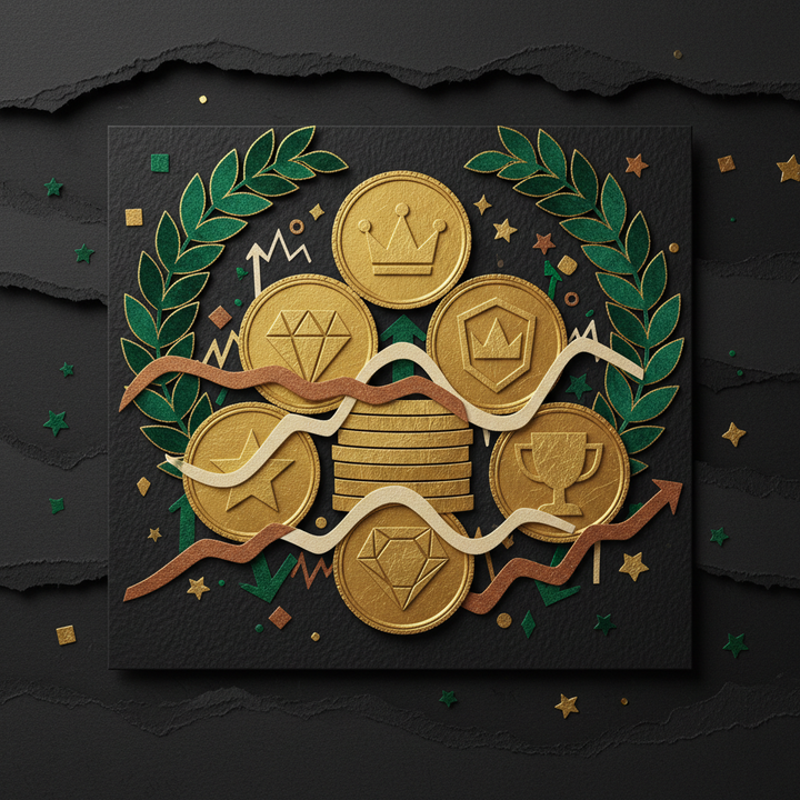 Top 6 best cryptocurrencies to buy during extreme fear March 2026 golden coins premium paper cut collage illustration