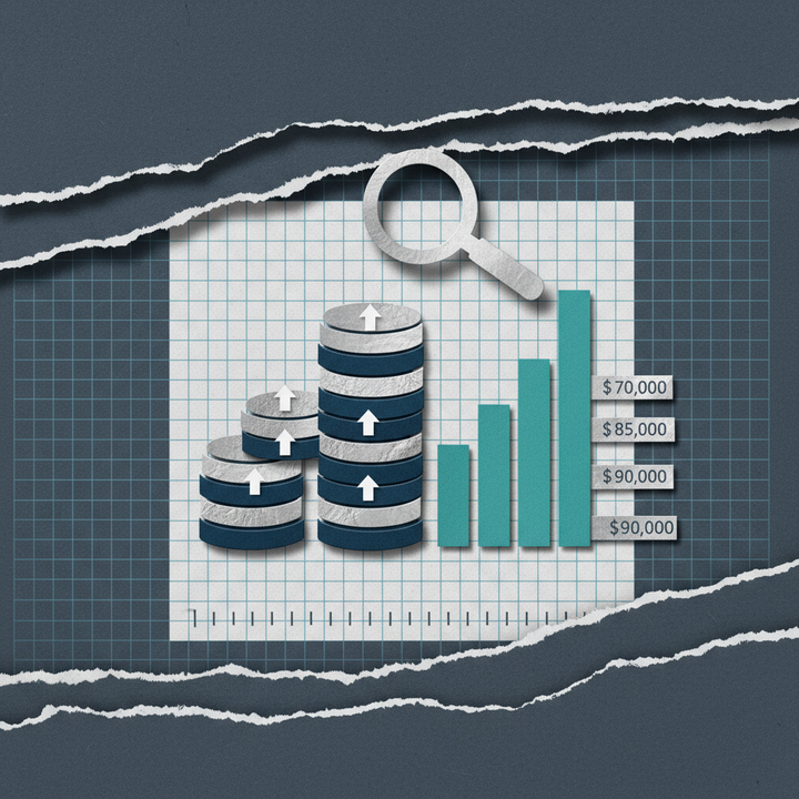 Crypto staking APY comparison 2026 guide showing seven proof-of-stake coins with yield bars in paper cut collage illustration