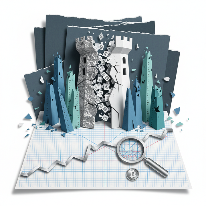 DeFi governance crisis Aave DAO split protocol polarization deep analysis papercut collage illustration